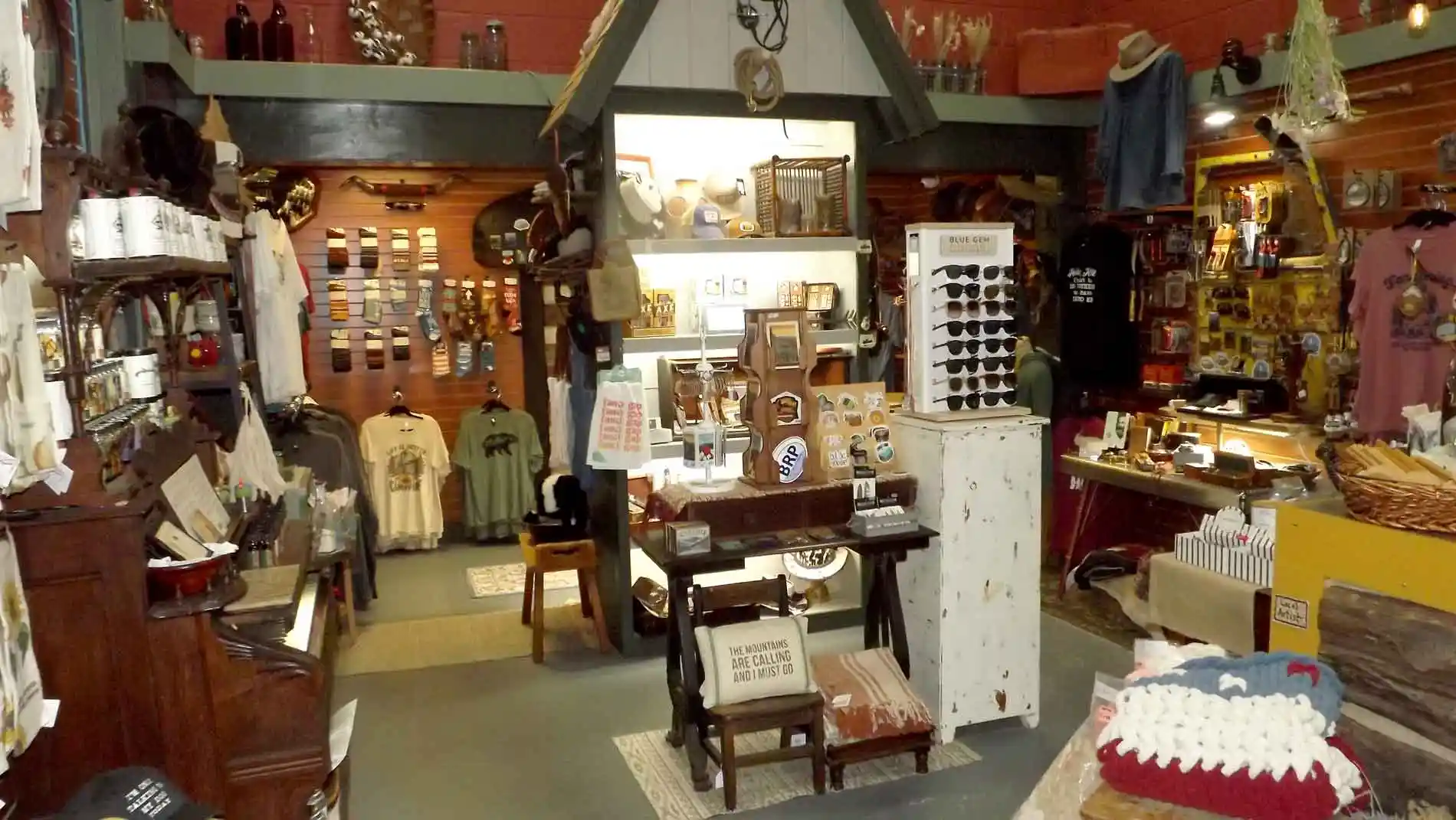 Beautiful merchandise and displays inside Thistle & Thread at the Parkway